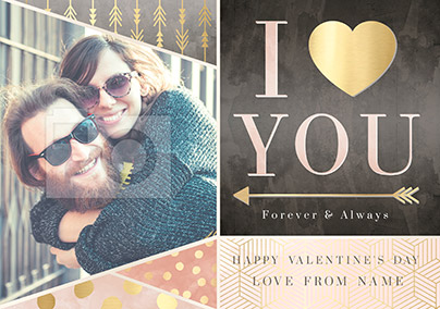 Heart You Valentine's Day Photo Upload Card - All that Shimmers Love You