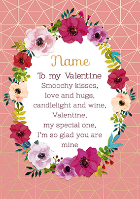 Valentine's Day Card - Neon Blush Poem
