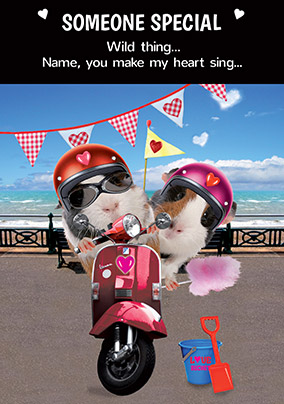 Guinea Pig Valentine's Card - Wild Thing