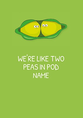 Two Peas In A Pod Personalised Card