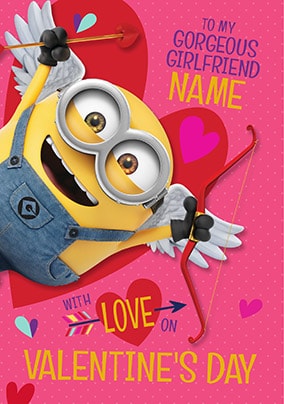 Despicable Me Girlfriend Personalised Valentine's Card