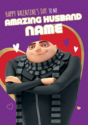 Despicable Me Amazing Husband Personalised Valentine's Card