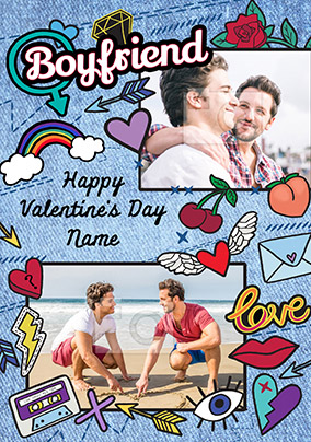 Boyfriend Multi Photo Valentines Card