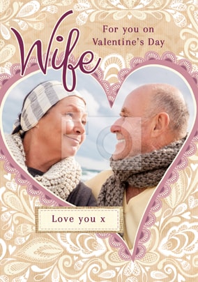 Wife On Valentine's Day Photo Card