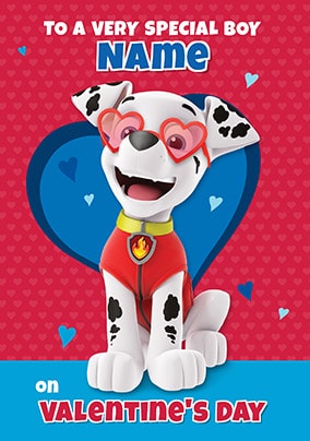 Paw Patrol Special Boy Personalised Valentine's Card