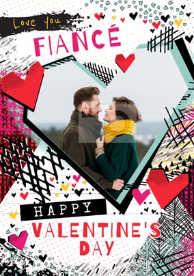 Fiance Happy Valentines Photo Card