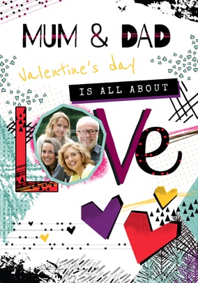 Mum & Dad All About Love Photo Card
