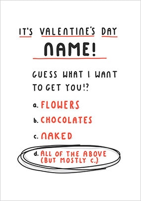 Guess What Personalised Valentines Card