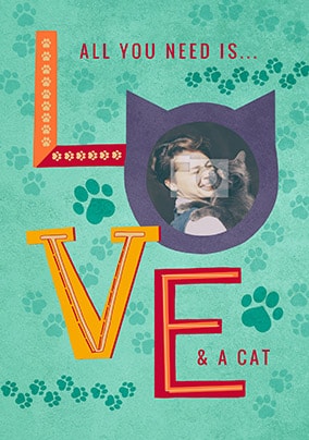 All You Need Is Love & Cat Photo Card