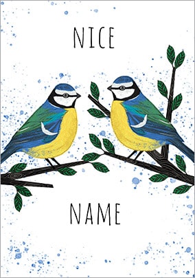 Blue Tits Personalised Valentines Card