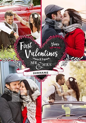 1st Valentines As Mr & Mrs Photo Card