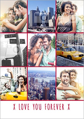 Love You Forever Multi Photo Valentines Card