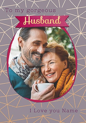 Gorgeous Husband Photo Valentines Card