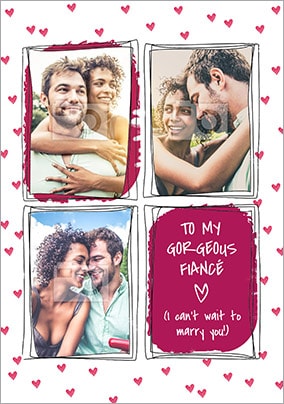 Gorgeous Fiancé Multi Photo Valentines Card