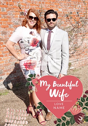 Beautiful Wife Photo Valentines Card