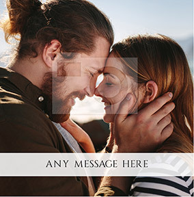 Full Photo Square with Banner Valentines Card