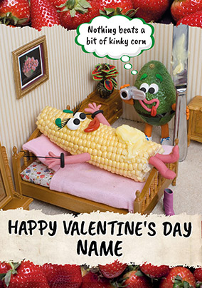Violent Veg Valentine's Day Card - Kinky Corn