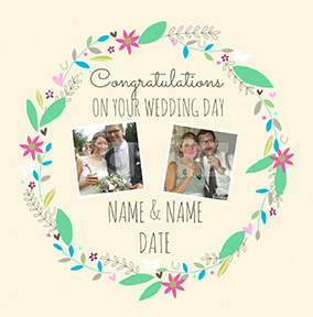 Love Story - Wedding Day Card Photo Upload Congratulations