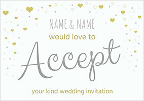 Silver and Gold Wedding Acceptance Card