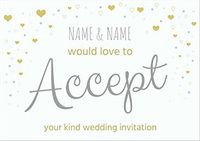 Tap to view Silver and Gold Wedding Acceptance Card