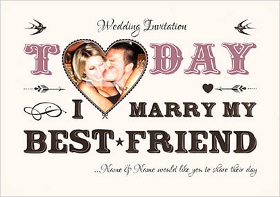 Today I Marry My Best Friend Card Wedding Card