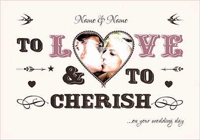 Alpha Betty - To Love & To Cherish Wedding Card