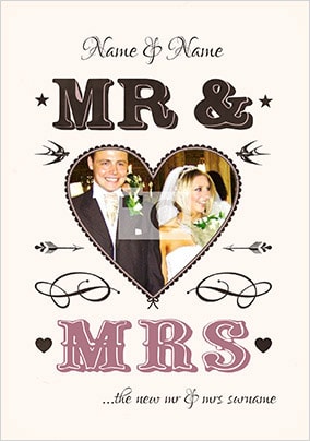 Alpha Betty - Mr & Mrs Wedding Card