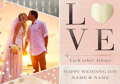 All That Shimmers - Photo Upload Love Wedding Day Card