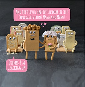 Happily Cheddar After! Cheesy Wedding Card