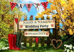 In The Country - Wedding Party Invite