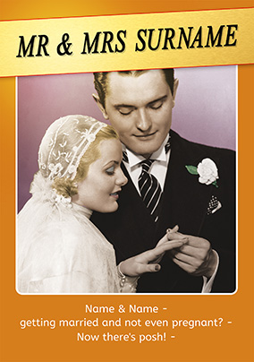Emotional Rescue Wedding Day Card - Now there's posh!