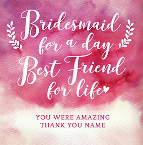 J'adore Bridesmaid For A Day Wedding Card