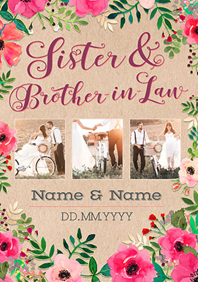 Neon Blush - Multi Photo Upload Sister & Brother in Law Card