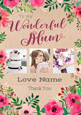 Neon Blush - Multi Photo Wonderful Mum Wedding Card