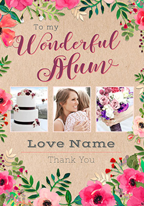 Neon Blush - Multi Photo Wonderful Mum Wedding Card