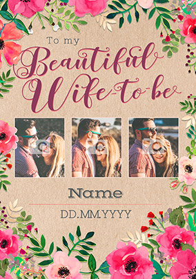 Neon Blush - Multi Photo Upload Beautiful Wife-to-be Card