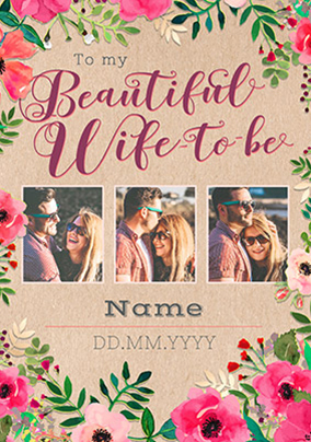 Neon Blush - Multi Photo Upload Beautiful Wife-to-be Card