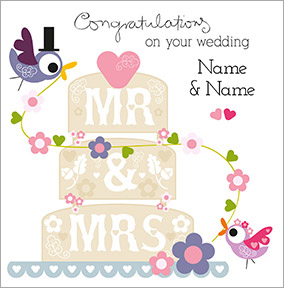 Little Cherry on Top - Mr and Mrs Wedding Card