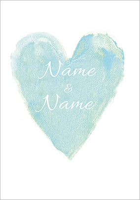 Paper Rose - Wedding Card Turquoise Heart