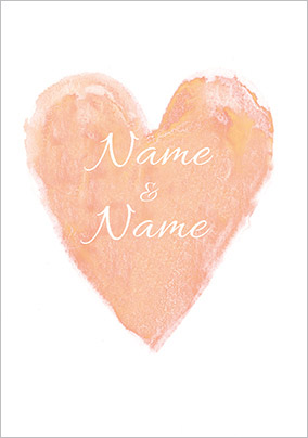 Paper Rose - Wedding Card Peach Heart