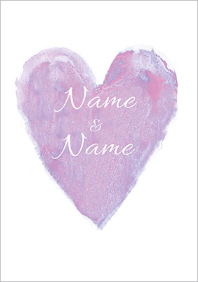 Paper Rose - Wedding Card Violet Heart