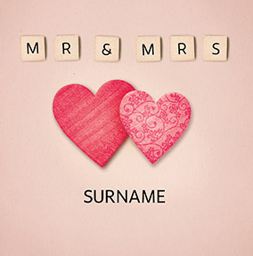 Paper Rose - Wedding Card Scrabble Mr & Mrs
