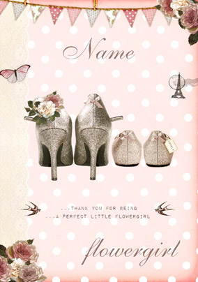 Peony Teacup - Flowergirl Wedding Card