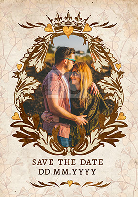 Queen Bee - Save the Date Card Royal Frame Photo Upload