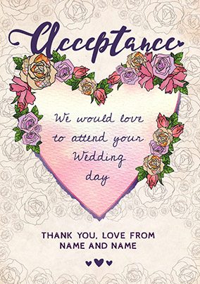 Rosa Wedding Acceptance Card