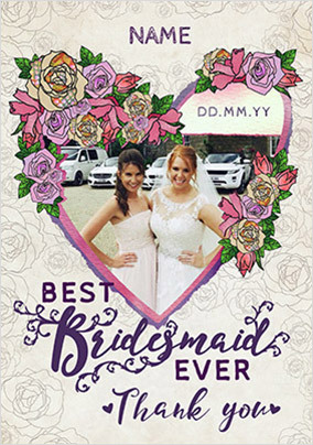 Rosa Photo Upload Bridesmaid Card