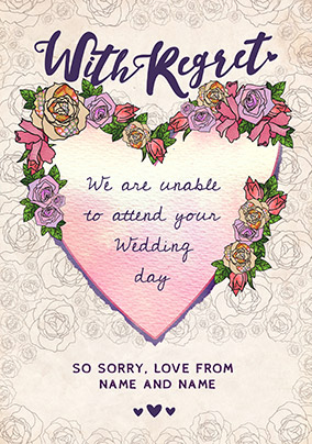 Rosa With Regret Wedding Day Card