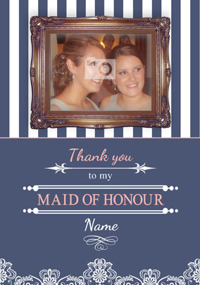 Sail Away with Me - Maid of Honour Thank You Wedding Card