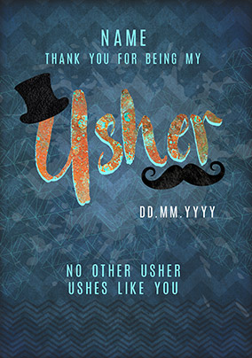Suit Up Usher Thank You Wedding Card