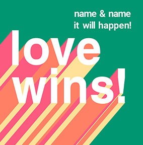 Love Wins postponed Wedding Card